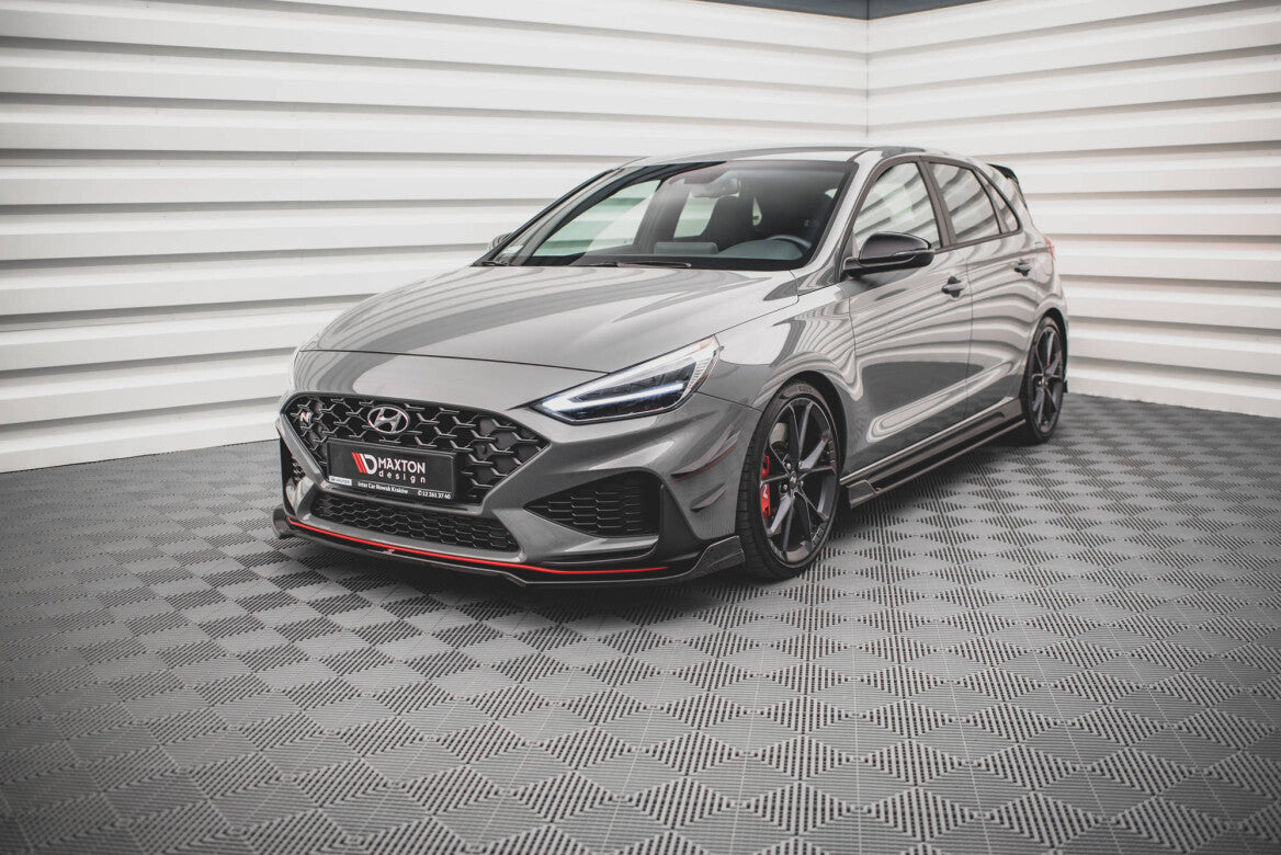 Cup Spoilerlippe Front Ansatz V.3 für Hyundai I30 N / I30 N-Line Hatchback/Fastback Mk3 Facelift schwarz Hochglanz