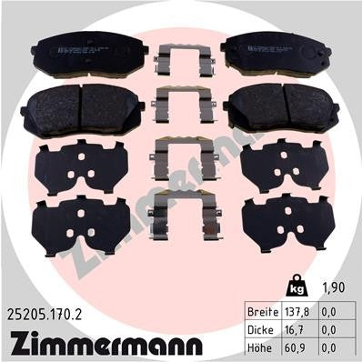Bremsenset Zimmermann Glatt/Geschlitzt + Bremsbeläge  - Kia Ceed / ProCeed GT