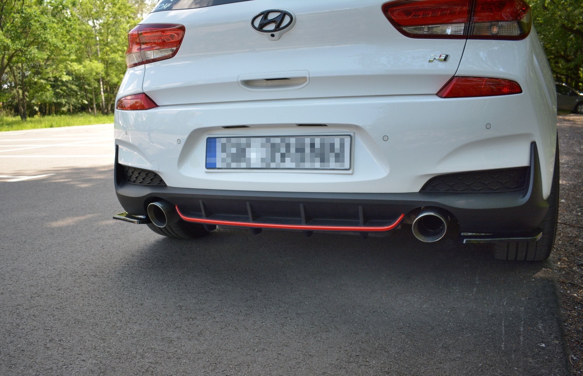 Diffusor Heck Ansatz passend für Hyundai I30 N Mk3 Hatchback schwarz Hochglanz