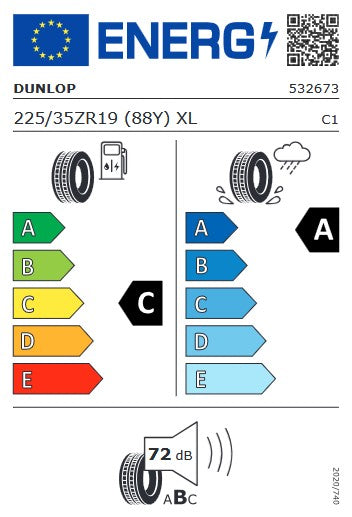 DUNLOP SPORT MAXX RT2 225/35R19 88(Y) MFS XL