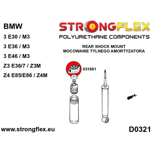 031861A: Strongflex Hinteres Domlager - Motorsport - BMW E46 / E36 / E85 / E86