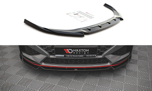 Cup Spoilerlippe Front Ansatz V.2 für Hyundai I30 N / I30 N-Line Hatchback/Fastback Mk3 Facelift schwarz Hochglanz
