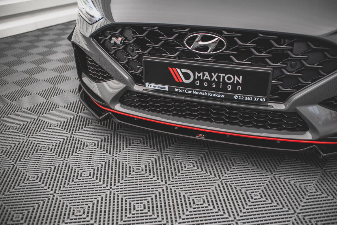 Cup Spoilerlippe Front Ansatz V.2 für Hyundai I30 N / I30 N-Line Hatchback/Fastback Mk3 Facelift schwarz Hochglanz