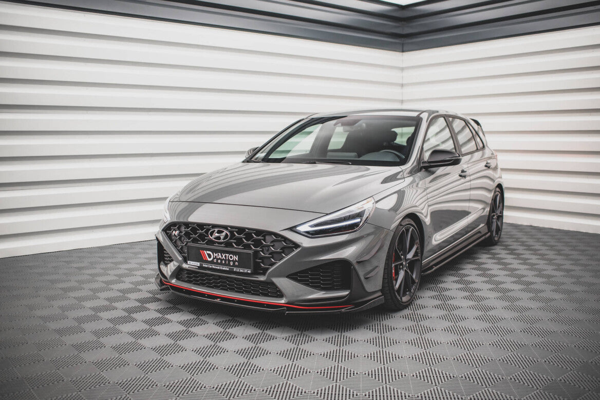 Cup Spoilerlippe Front Ansatz V.2 für Hyundai I30 N / I30 N-Line Hatchback/Fastback Mk3 Facelift schwarz Hochglanz