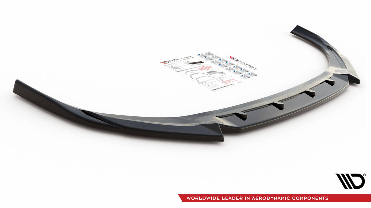 Cup Spoilerlippe Front Ansatz V.2 für Hyundai I30 N / I30 N-Line Hatchback/Fastback Mk3 Facelift schwarz Hochglanz