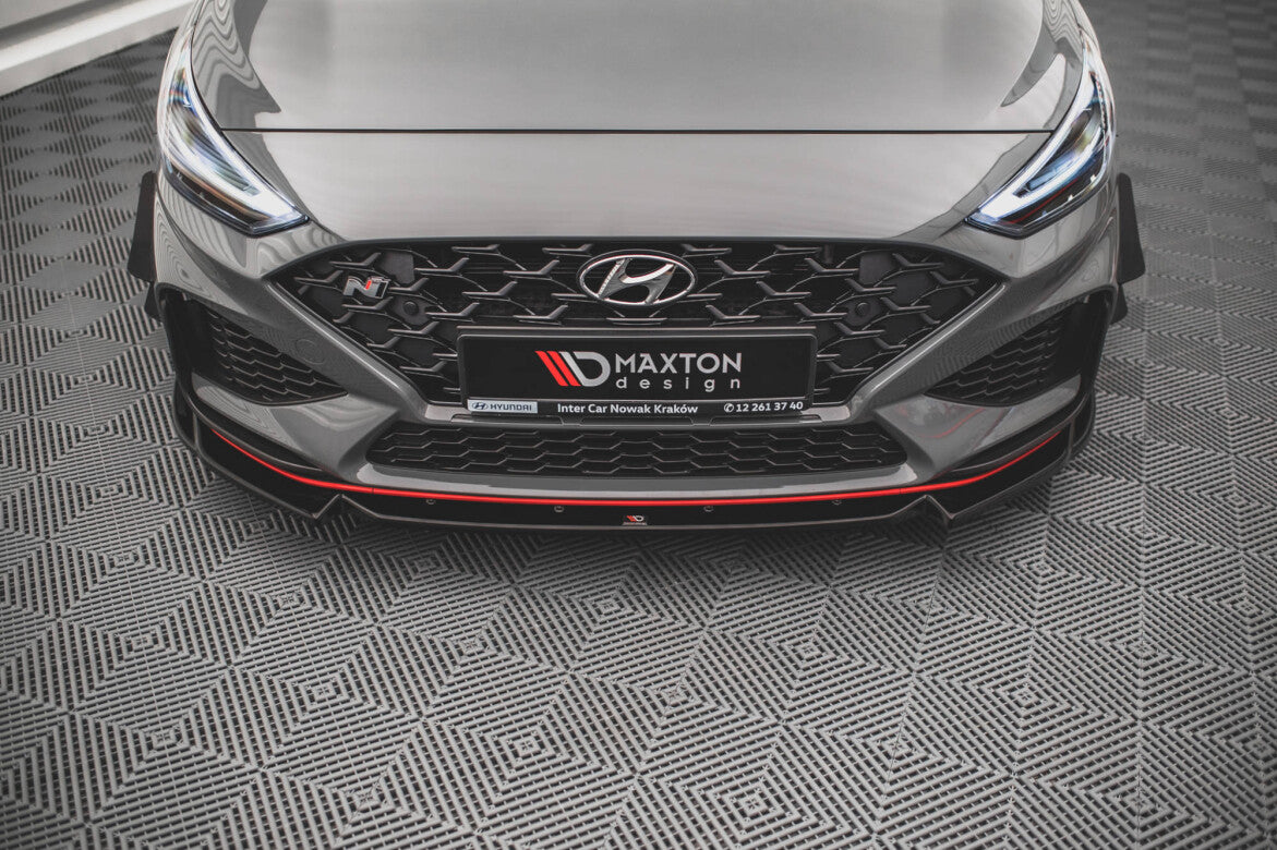 Cup Spoilerlippe Front Ansatz V.2 für Hyundai I30 N / I30 N-Line Hatchback/Fastback Mk3 Facelift schwarz Hochglanz