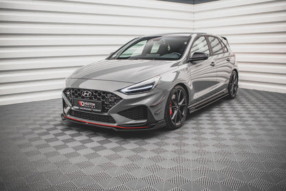 Cup Spoilerlippe Front Ansatz V.3 für Hyundai I30 N / I30 N-Line Hatchback/Fastback Mk3 Facelift schwarz Hochglanz