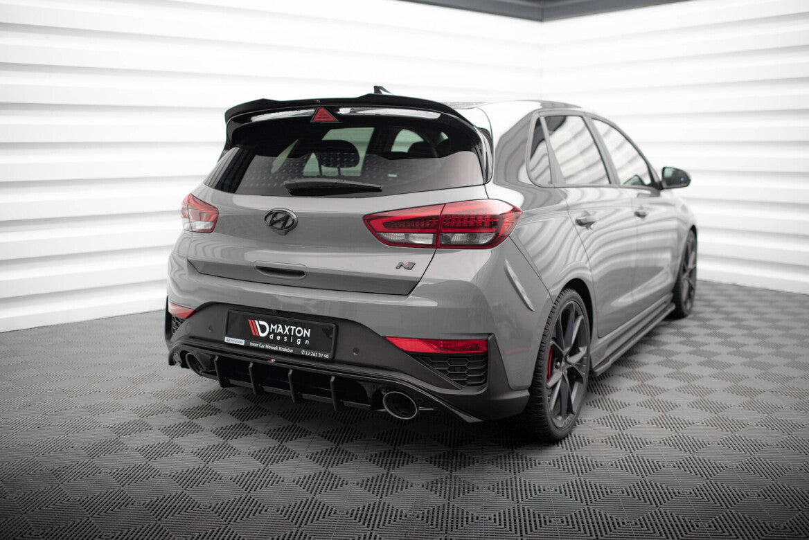 Heck Ansatz Diffusor für Hyundai I30 N Hatchback Mk3 Facelift schwarz Hochglanz