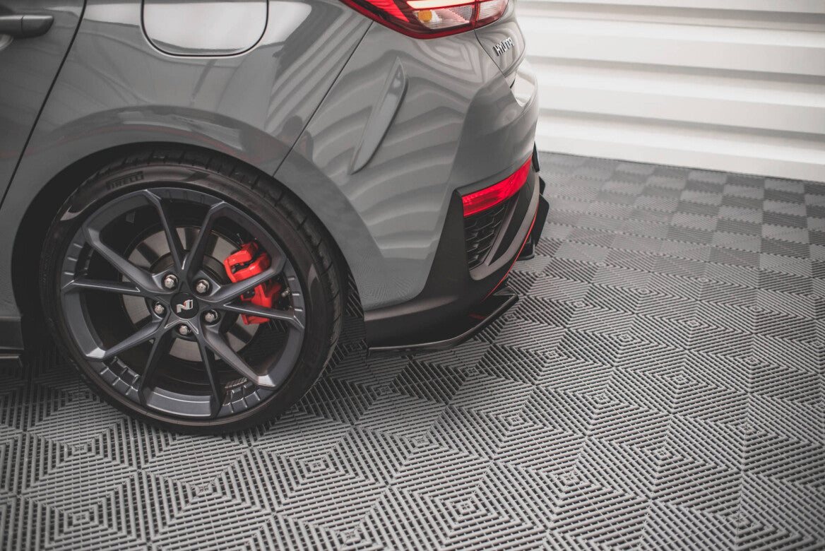 Heck Ansatz Flaps Diffusor V.2 für Hyundai I30 N Hatchback Mk3 Facelift schwarz Hochglanz