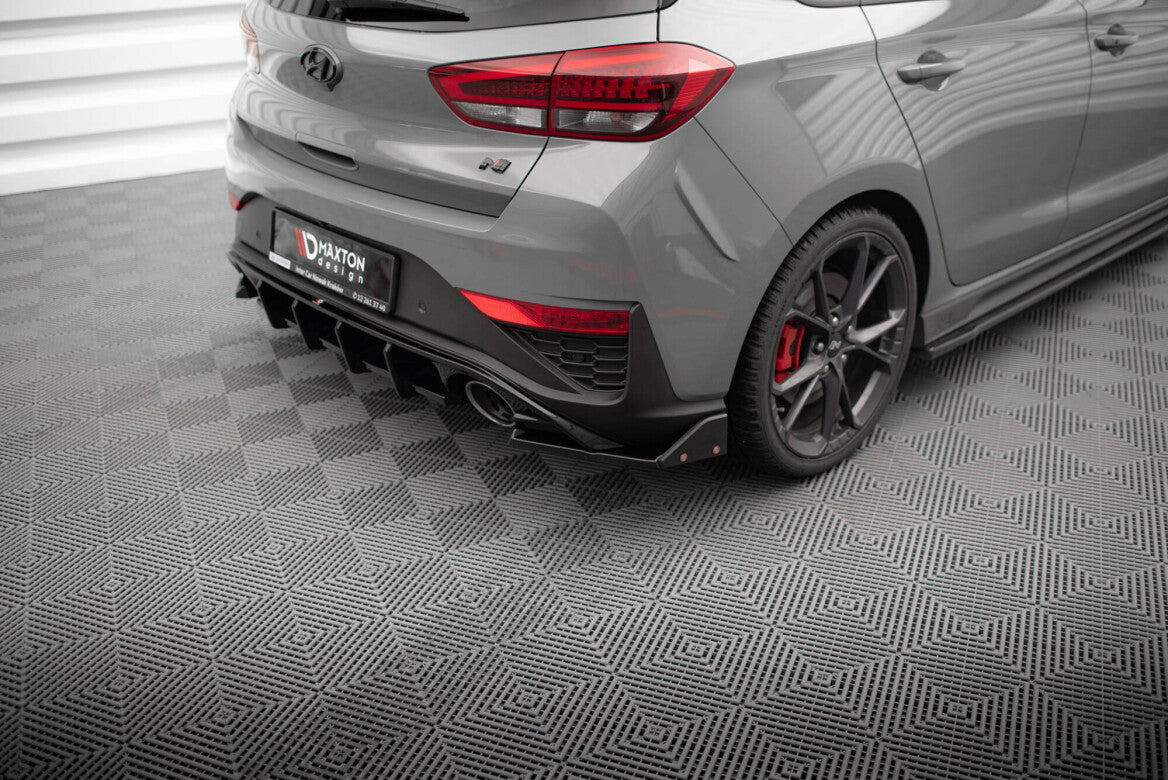 Heck Ansatz Flaps Diffusor V.4 + Flaps für Hyundai I30 N Hatchback Mk3 Facelift
