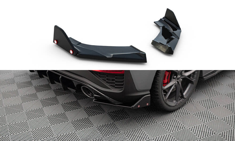 Heck Ansatz Flaps Diffusor V.4 + Flaps für Hyundai I30 N Hatchback Mk3 Facelift