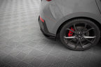Heck Ansatz Flaps Diffusor V.6 für Hyundai I30 N Hatchback Mk3 Facelift schwarz Hochglanz