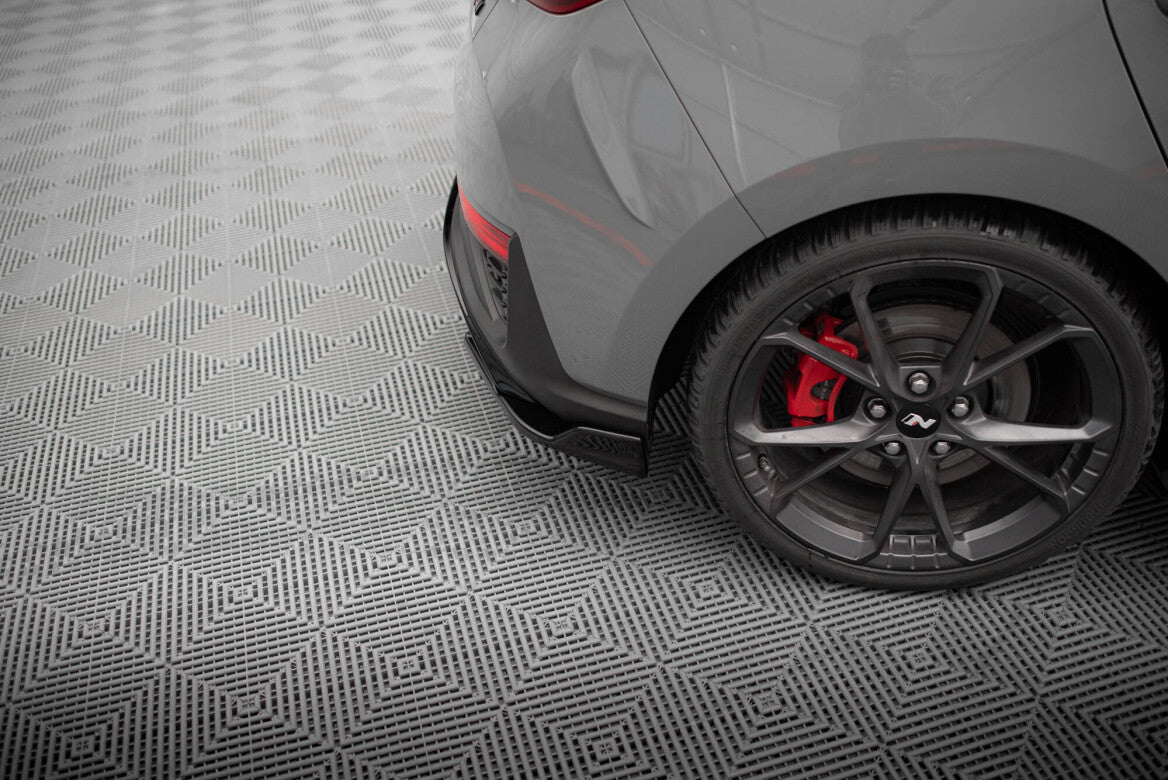 Heck Ansatz Flaps Diffusor V.6 für Hyundai I30 N Hatchback Mk3 Facelift schwarz Hochglanz