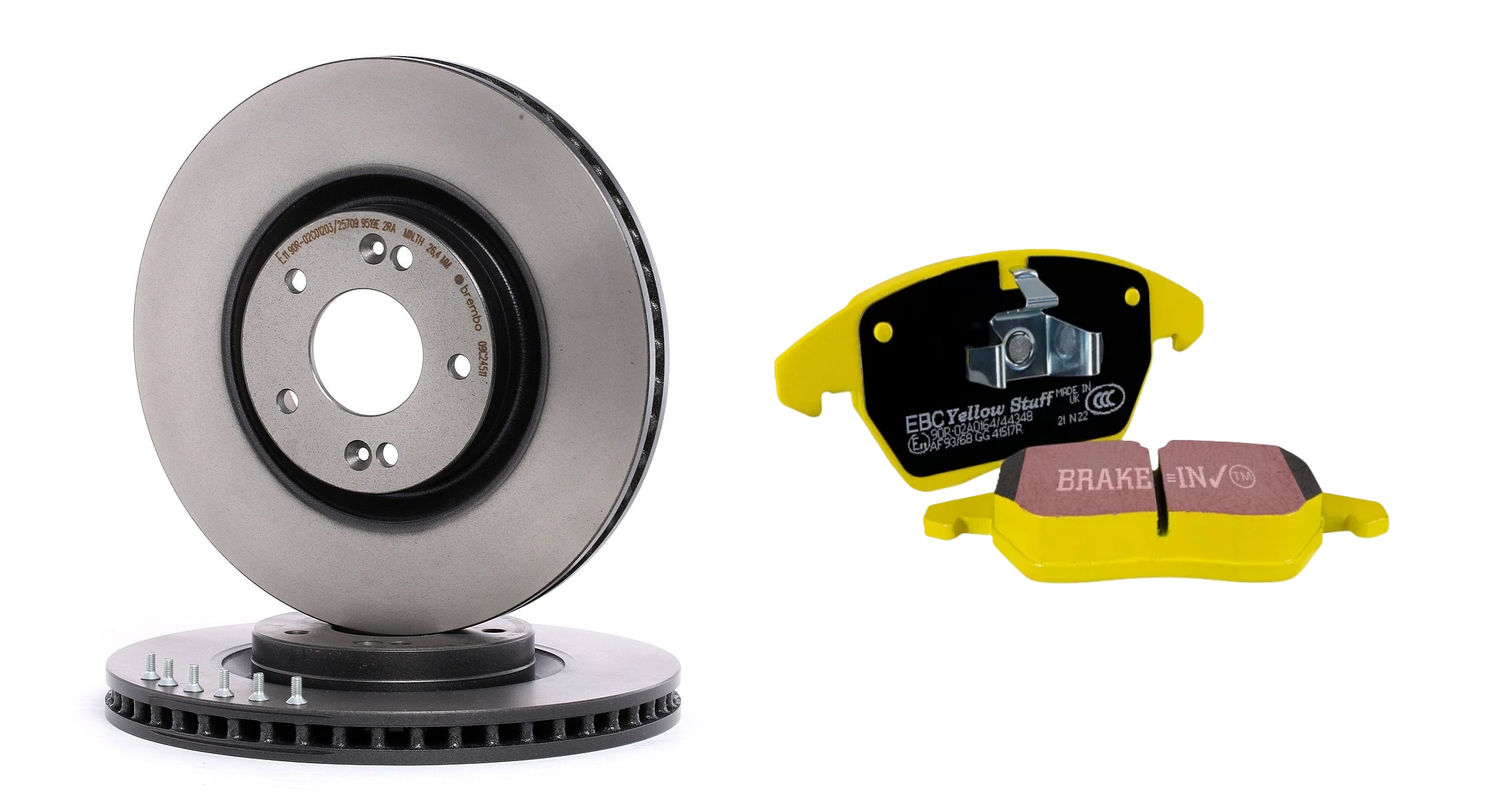 Bremsenset Hyundai i20N Brembo + EBC-Yellowstuff Scheiben u. Beläge VA