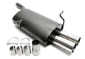 TA Technix Sportendschalldämpfer 2x76 mm Rund, scharf geschnitten für BMW E46 - 6 Zylinder (ab Baujahr 2000)