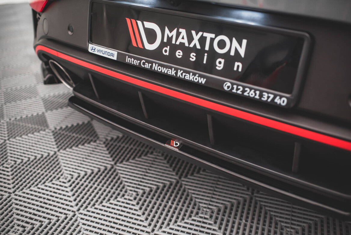 Mittlerer Cup Diffusor Heck Ansatz für Hyundai I30 N Hatchback Mk3 Facelift schwarz Hochglanz