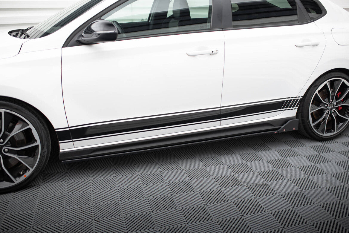 Seitenschweller Ansatz Cup Leisten V.5 + Flaps für Hyundai I30 N Mk3 / Mk3 FL Hatchback/Fastback mit ABE somit eintragungsfrei