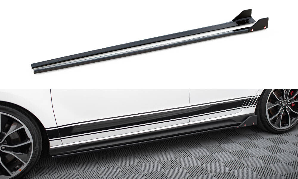 Seitenschweller Ansatz Cup Leisten V.5 + Flaps für Hyundai I30 N Mk3 / Mk3 FL Hatchback/Fastback mit ABE somit eintragungsfrei